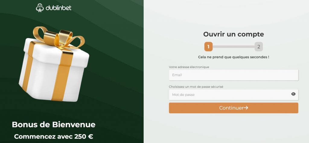 Comment s'inscrire sur Dublinbet casino